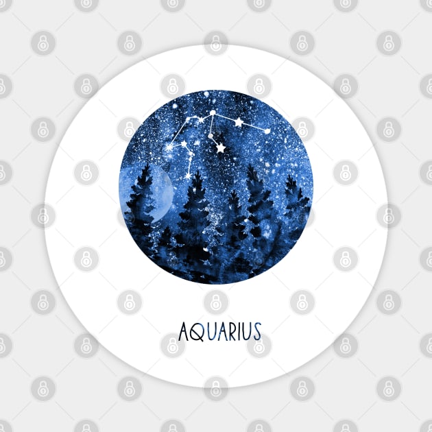 Aquarius Constellation, Aquarius Magnet by RosaliArt